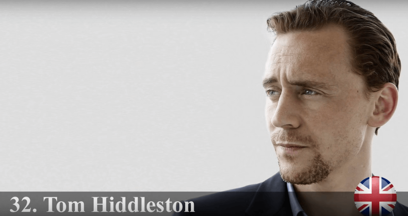 トム・ヒドルストン　世界で最もハンサムな顔100人