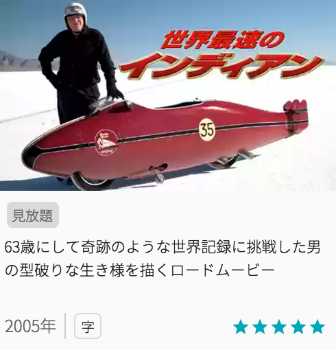 映画世界最速のインディアンの見どころと画像