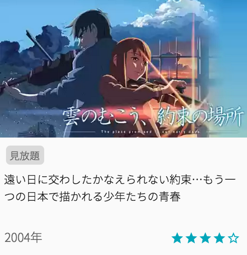 映画雲のむこう、約束の場所の見どころと画像