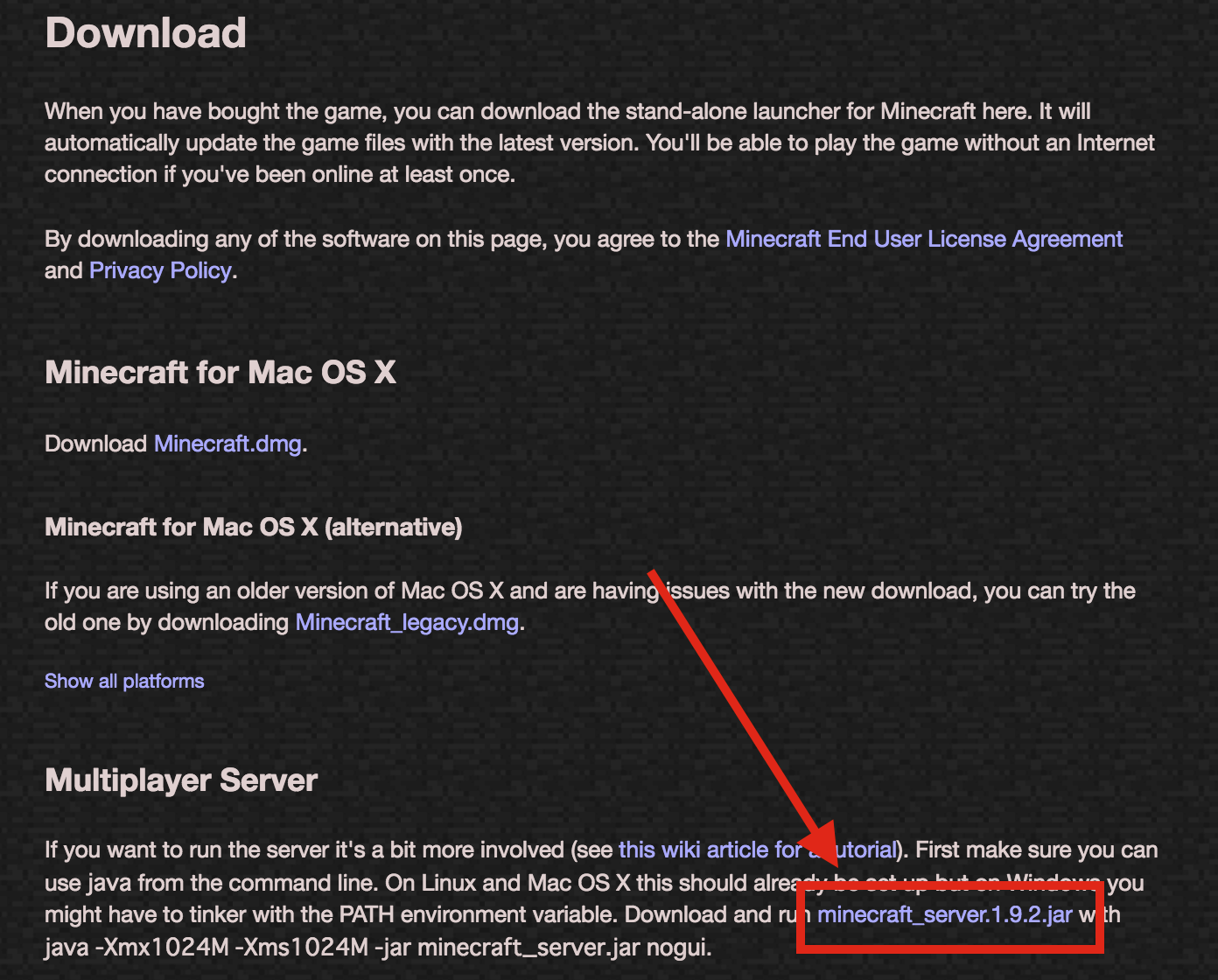 マインクラフト　マルチプレイサーバーのダウンロード方法